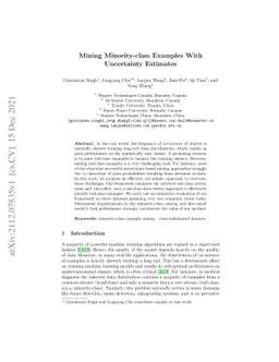 Mining Minority-class Examples With Uncertainty Estimates