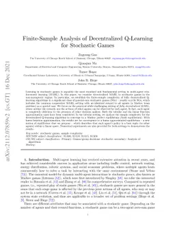 Finite-Sample Analysis of Decentralized Q-Learning for Stochastic Games