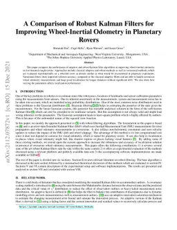 A Comparison of Robust Kalman Filters for Improving Wheel-Inertial
  Odometry in Planetary Rovers
