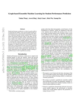 Graph-based Ensemble Machine Learning for Student Performance Prediction