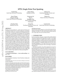 SPTS: Single-Point Text Spotting