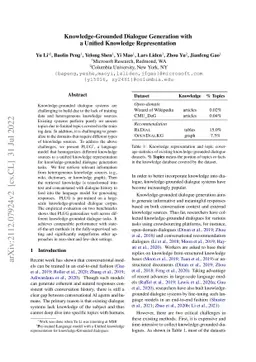 Knowledge-Grounded Dialogue Generation with a Unified Knowledge
  Representation