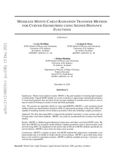 Meshless Monte Carlo Radiation Transfer Method for Curved Geometries
  using Signed Distance Functions