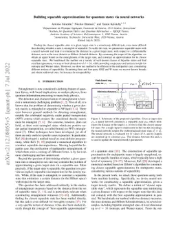 Building separable approximations for quantum states via neural networks