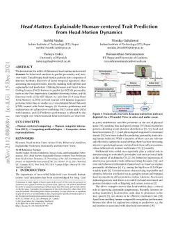 Head Matters: Explainable Human-centered Trait Prediction from Head
  Motion Dynamics