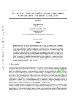 Leveraging Image-based Generative Adversarial Networks for Time Series
  Generation