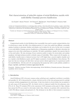 Fast characterization of inducible regions of atrial fibrillation models
  with multi-fidelity Gaussian process classification