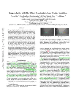 Image-Adaptive YOLO for Object Detection in Adverse Weather Conditions