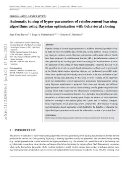 Automatic tuning of hyper-parameters of reinforcement learning
  algorithms using Bayesian optimization with behavioral cloning