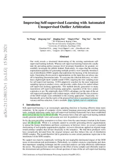 Improving Self-supervised Learning with Automated Unsupervised Outlier
  Arbitration