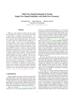 Multi-View Depth Estimation by Fusing Single-View Depth Probability with
  Multi-View Geometry