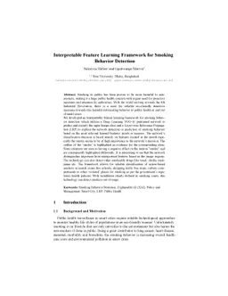 Interpretable Feature Learning Framework for Smoking Behavior Detection