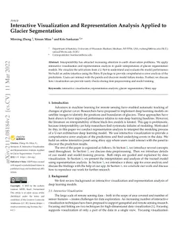 Interactive Visualization and Representation Analysis Applied to Glacier
  Segmentation