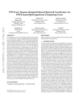N3H-Core: Neuron-designed Neural Network Accelerator via FPGA-based
  Heterogeneous Computing Cores
