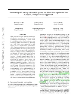 Predicting the utility of search spaces for black-box optimization: a
  simple, budget-aware approach