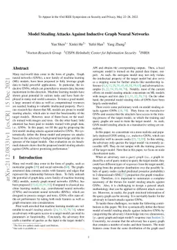 Model Stealing Attacks Against Inductive Graph Neural Networks