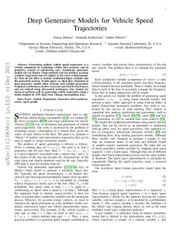 Deep Generative Models for Vehicle Speed Trajectories