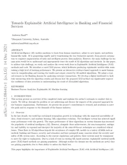 Towards Explainable Artificial Intelligence in Banking and Financial
  Services
