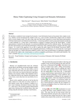 Dense Video Captioning Using Unsupervised Semantic Information