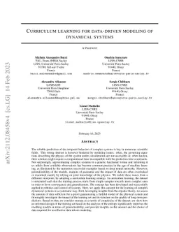 Curriculum learning for data-driven modeling of dynamical systems