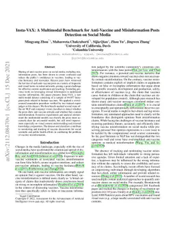 Insta-VAX: A Multimodal Benchmark for Anti-Vaccine and Misinformation
  Posts Detection on Social Media