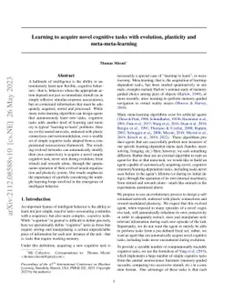 Learning to acquire novel cognitive tasks with evolution, plasticity and
  meta-meta-learning