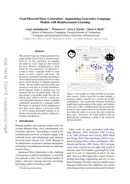 Goal-Directed Story Generation: Augmenting Generative Language Models
  with Reinforcement Learning
