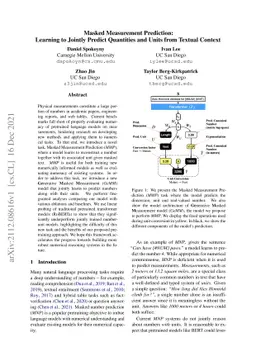 Masked Measurement Prediction: Learning to Jointly Predict Quantities
  and Units from Textual Context