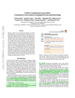 Call for Customized Conversation: Customized Conversation Grounding
  Persona and Knowledge