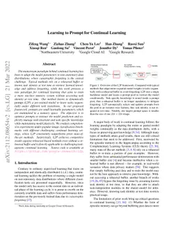 Learning to Prompt for Continual Learning