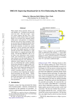DREAM: Improving Situational QA by First Elaborating the Situation