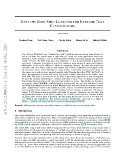 Extreme Zero-Shot Learning for Extreme Text Classification