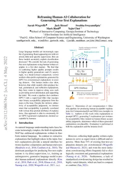 Reframing Human-AI Collaboration for Generating Free-Text Explanations