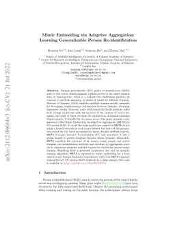 Mimic Embedding via Adaptive Aggregation: Learning Generalizable Person
  Re-identification