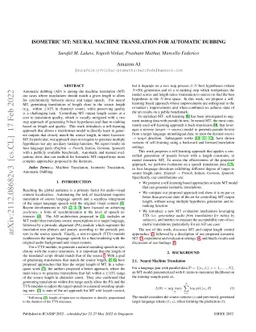 Isometric MT: Neural Machine Translation for Automatic Dubbing