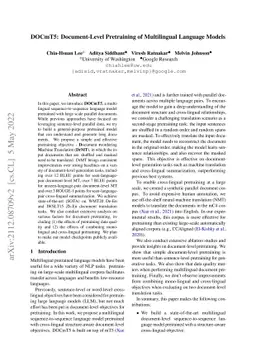 DOCmT5: Document-Level Pretraining of Multilingual Language Models