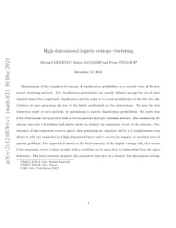 High-dimensional logistic entropy clustering
