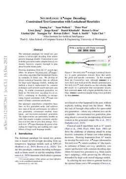 NeuroLogic A*esque Decoding: Constrained Text Generation with Lookahead
  Heuristics