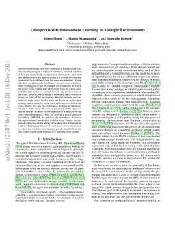 Unsupervised Reinforcement Learning in Multiple Environments