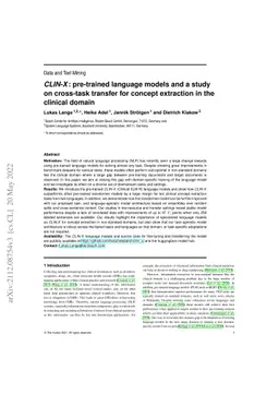 CLIN-X: pre-trained language models and a study on cross-task transfer
  for concept extraction in the clinical domain