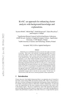 KnAC: an approach for enhancing cluster analysis with background
  knowledge and explanations