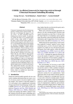 CODER: An efficient framework for improving retrieval through COntextual
  Document Embedding Reranking