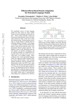 Efficient Hierarchical Domain Adaptation for Pretrained Language Models