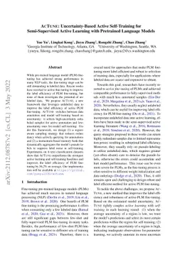 AcTune: Uncertainty-aware Active Self-Training for Semi-Supervised
  Active Learning with Pretrained Language Models