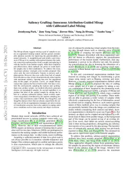 Saliency Grafting: Innocuous Attribution-Guided Mixup with Calibrated
  Label Mixing