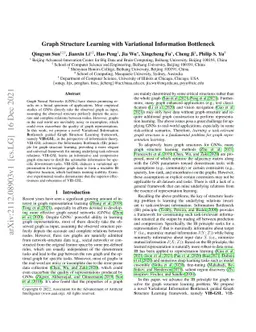 Graph Structure Learning with Variational Information Bottleneck