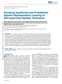 Bootstrap Equilibrium and Probabilistic Speaker Representation Learning
  for Self-supervised Speaker Verification