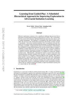 Learning from Guided Play: A Scheduled Hierarchical Approach for
  Improving Exploration in Adversarial Imitation Learning