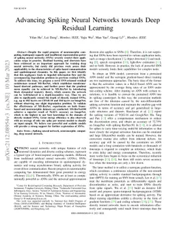 Advancing Spiking Neural Networks towards Deep Residual Learning