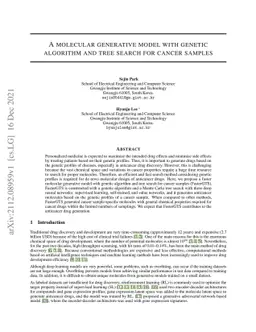 A molecular generative model with genetic algorithm and tree search for
  cancer samples